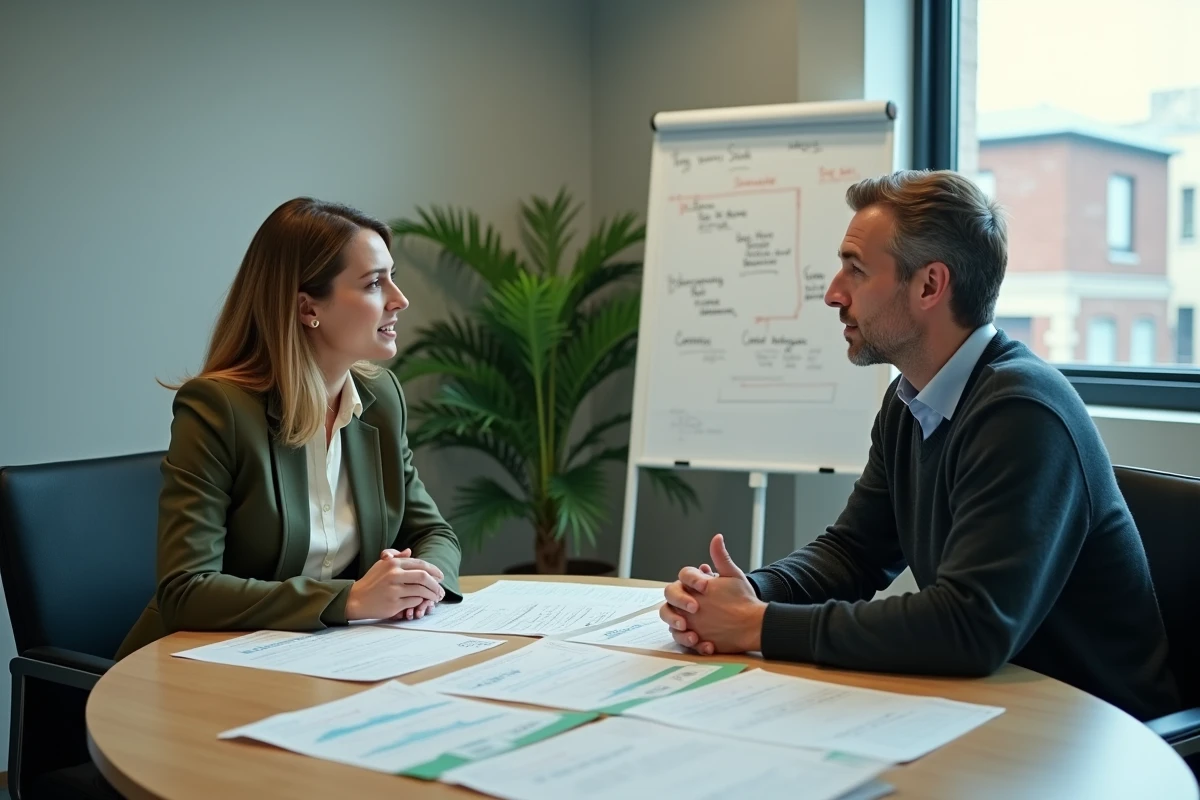 Deux agents de catégorie A de la fonction territoriale comparant des grilles indiciaires de salaires selon les filières