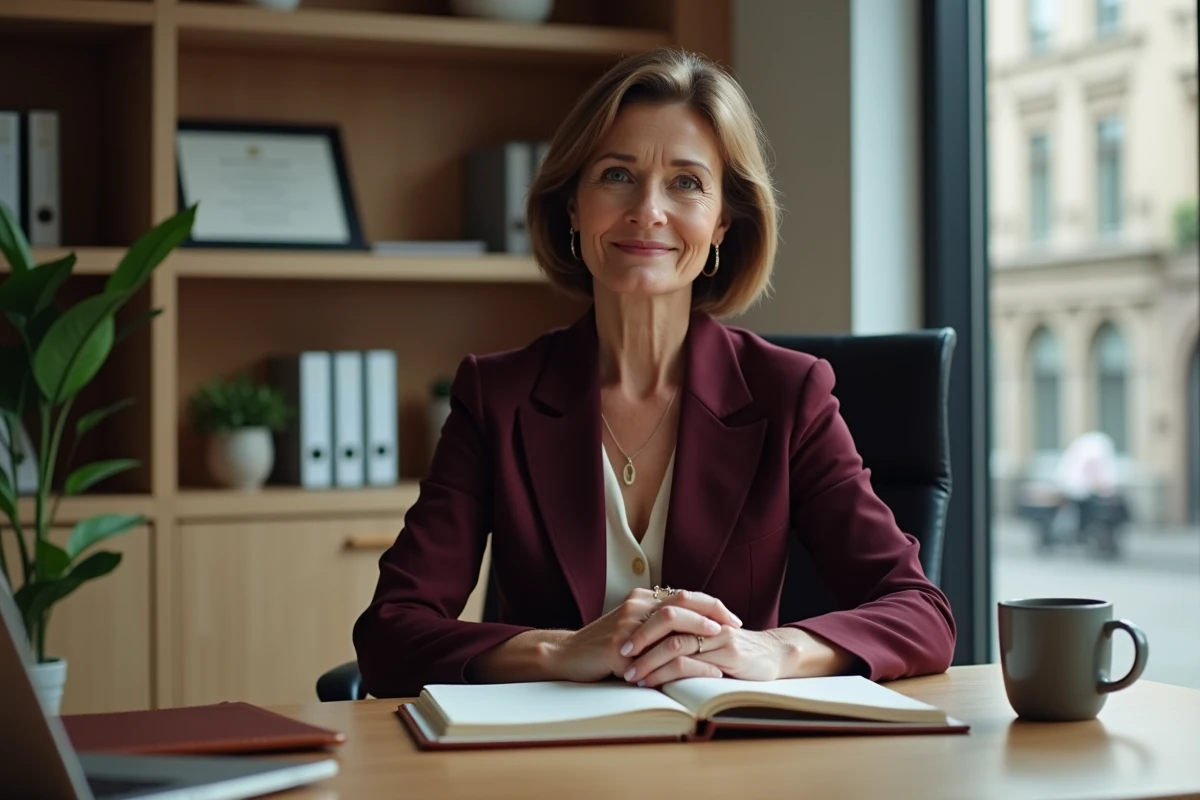 Femme cadre dirigeante dans son bureau exécutif, représentant un poste clé au sein d'une organisation professionnelle